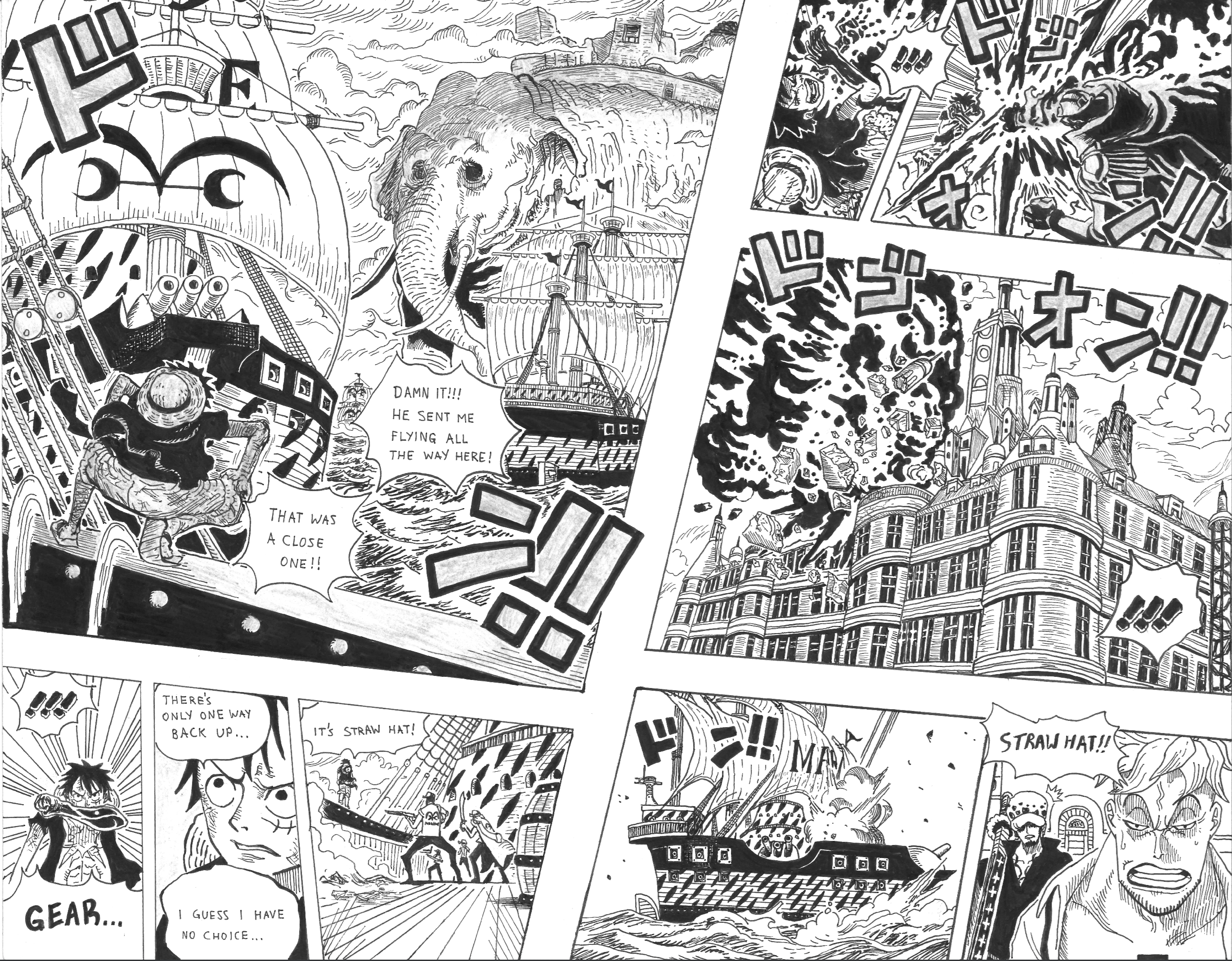Luffy Vs Akainu Full Length Hand Drawn Chapter One Piece Fanpage