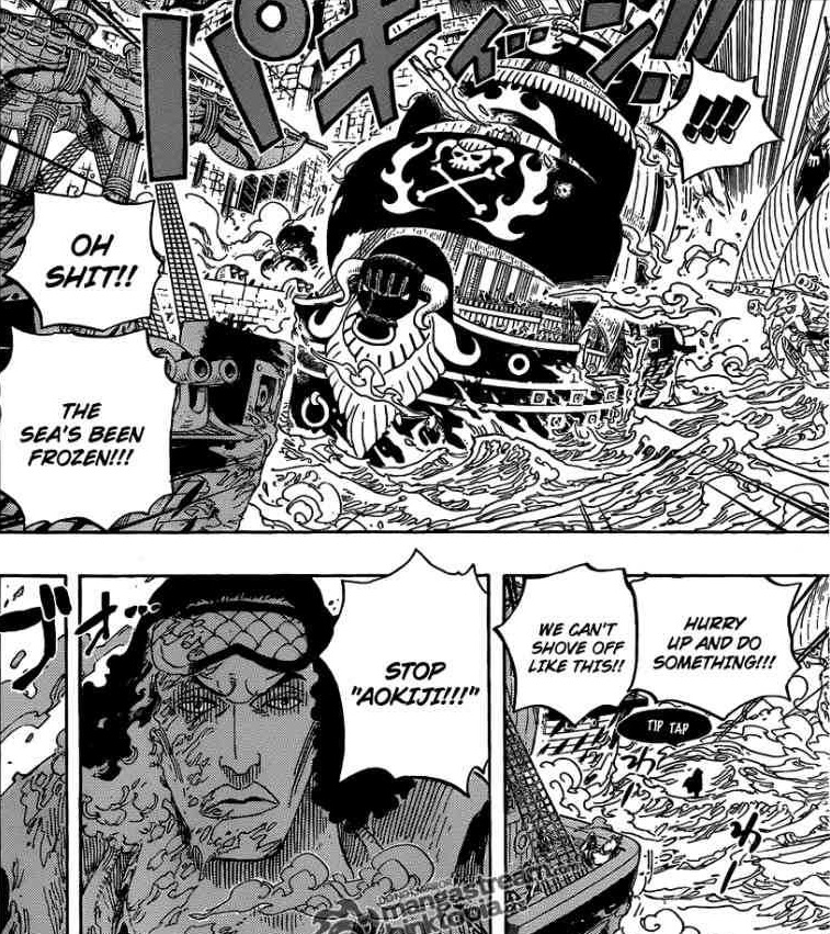 Aokiji already used Awakening during the Marineford War - One Piece