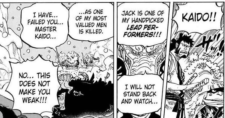 The last few chapters are reevaluating what Jack has done so far - One Piece