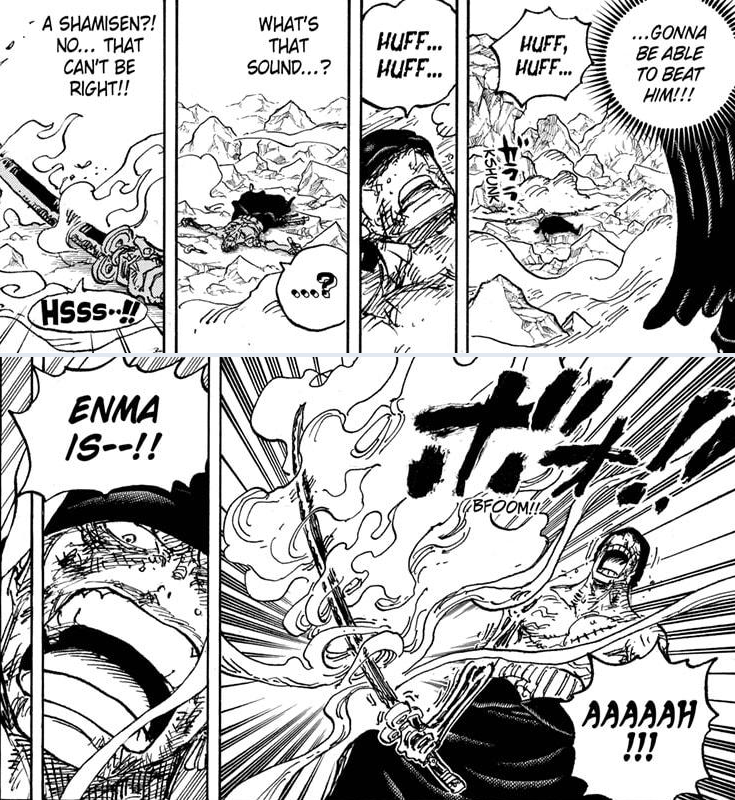 One Piece Chapter 1032 Spoilers  Zoro Unlocks Enma True Power With the  Help of Shamisen 